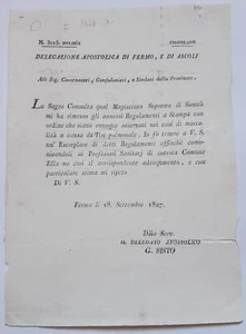 Delegazione Fermo casi di tubercolosi e Regolamento sanitario 1827 - Imagen 1 de 2