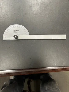 Mitutoyo 968-202 Round Head Protractor 6" Blade 180* Measurement - Picture 1 of 1