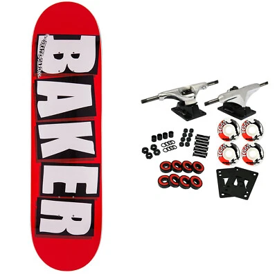 BAKER Skateboard Completo LOGO BLANCO 8.0' Raw Trucks Ruedas Blancas Foto 1 de 4