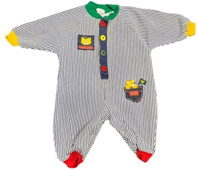 Conjunto de bebé TKS vintage bloques de colores osos de una pieza 12 meses Foto 1 de 4