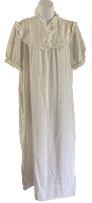 Camisón Lanz of Salzburg Años 70 De Colección Talla M Borde de Ojales Estampado Floral EE. UU. Grannycore Foto 1 de 4