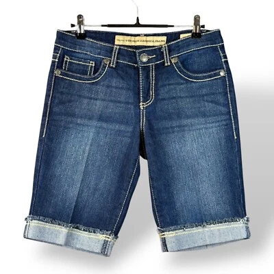 Bermuda feminina Nine West VTG America tamanho 2/25 jeans algemada aba elástica  - Imagem 1 de 4