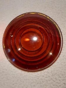 Amber Corning Glass Lens Railroad Switch Marker Lantern 4 1/2D 3 1/2FSO FRE SHIP - Picture 1 of 7