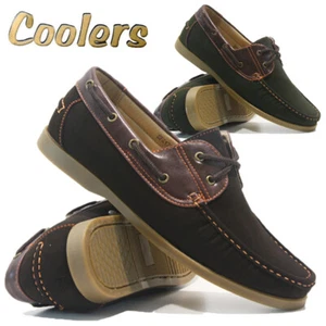 MENS LACE UP WALKING BOAT DECK CASUAL COMFORT DRIVING MOCCASIN LOAFER SHOES SIZE - Picture 1 of 26