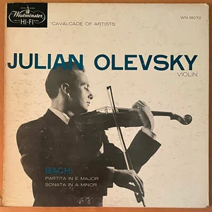 JULIAN OLEVSKY Bach Partita 3 Sonata 2 Solo Violin WESTMINSTER 1955 LP EX - Picture 1 of 3