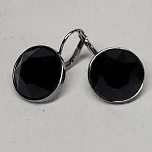 09K5 Bonitos Pendientes Piedras Cristal Negras Swarovski - Bild 1 von 9