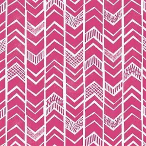 Mod Blocks Block Chevron Hot Pink 100% Cotton Fabric by The Yard - Picture 1 of 1