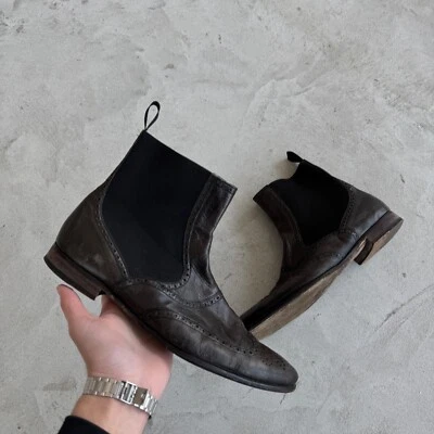 Zapatos Chelsea Vintage Años 90 Dolce & Gabbana Cuero Talla 45 Marrón Foto 1 de 4