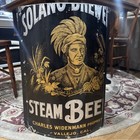 Solano Brewing “Steam Beer” Vallejo CAL pre Prohibition Tin Corner Sign (cut)