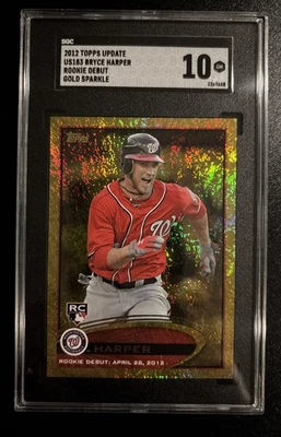 2012 Topps Update Series Bryce Harper Gold Sparkle Rookie SGC 10 Gem Mint RC - Image 1 of 2