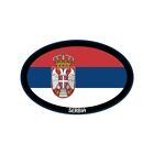 Serbia black Euro oval car window bumper sticker decal 5" x 3"