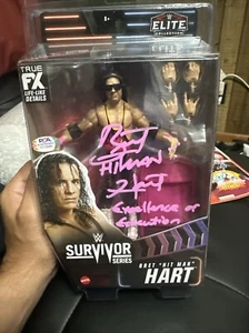 Bret Hitman Hart Signed Figure Survivor Series Inscription PSA - Picture 1 of 3