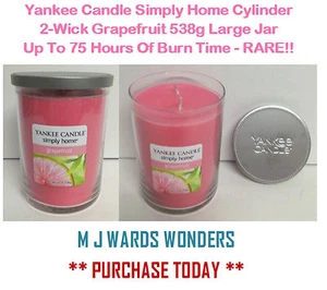 Yankee Candle Simply Home Cylinder 2-Wick Grapefruit 538g Large Jar - RARE!! - Picture 1 of 1