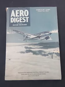 AERO DIGEST MAGAZINE - October 15 1944 United Airlines Mainliner, Nice WWII Ads - Imagen 1 de 5