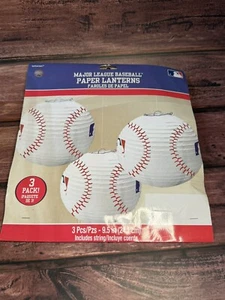 Major League Baseball Paper Lanterns 3 Lanterns 9.5 inches - Picture 1 of 4