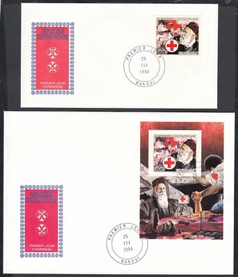 Central Africa 1984-  Mi Nr.: 1007+Block Nr.: 270 on FDC"RED CROSS"(VG) MV-18820 - Image 1 of 2
