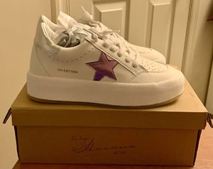 Zapatillas DE COLECCIÓN HAVANA Sandy Star BLANCO/lila/plateado ZAPATILLAS CON CORDONES 7.5 Nuevas - Imagen 1 de 11