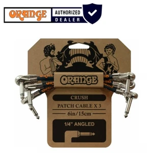 Orange Crush Patch Cable x 3 6in/15cm 1/4" Angled CA038 Guitar Patch Cable - Picture 1 of 2