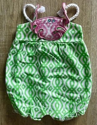 Mameluco de verano Mud Pie cangrejo cuerda náutica correas verde rosa talla 9-12 m algodón Foto 1 de 4