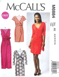 Vestido McCall's Misses patrón M6884 talla 6-14 SIN CORTAR - Imagen 1 de 2