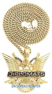 Collar Dipset con Armas Nuevo Colgante con Cadena Cubana de 24 Pulgadas de Largo Diplomáticos - Imagen 1 de 10