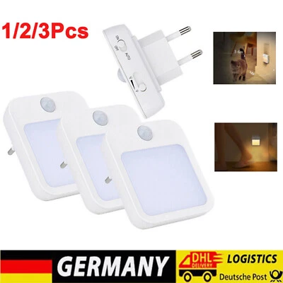 LED Nachtlicht mit Bewegungsmelder Steckdosenlicht Steckdose Nachtlampe Dimmbar - Bild 1 von 4