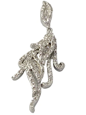Sterling Silver Drop Leaf Pendant with Natural Diamond Olivia - Image 1 of 4