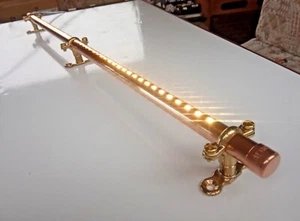 Luz de cobre y latón de 65 cm de largo 12 V / red eléctrica, atenuación táctil o interruptor pulsador. - Imagen 1 de 13