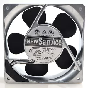 SANYO DENKI 109S072UL MUFFIN FAN SAN ACE 230V 18W NEW - Picture 1 of 5