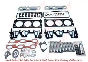 Head Gasket Set Bolts For 95-99 GMC Grand Prix Century Cutlass 3.1L OHV VIN M - Bild 1 von 6