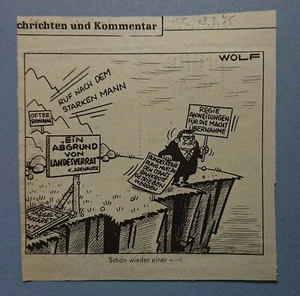 Old Display Tageblatt Coburg 13.03.75 Political Satire Politics Economy Wolf - Picture 1 of 2