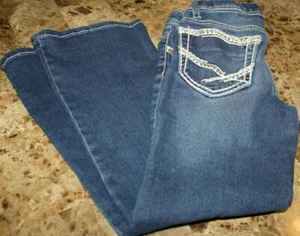 Faded Glory Jeans Super Dark Wash Adjusatble Strap Women's Size 7 VGUC - Picture 1 of 5