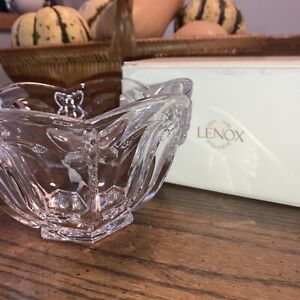 Lenox Butterfly Meadow Serving Crystal Bowl glass dragonfly candy dish 5.5”wid  