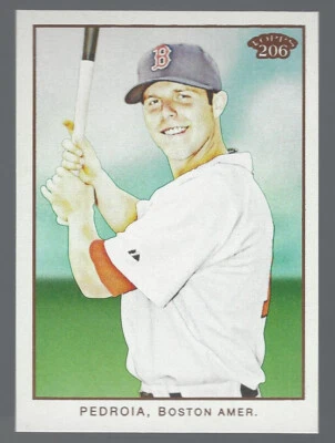 Dustin Pedroia 2009 Topps 206 VAR SP Card# 71b  - Image 1 of 4
