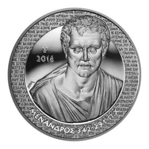Grecia 10 Euros 2016, MENANDRO, Moneda Plata, PRUEBA - Imagen 1 de 3
