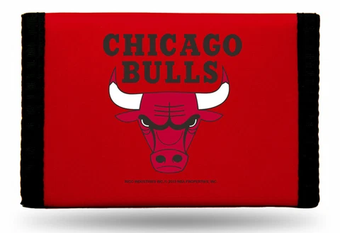 Chicago Bulls NBA Red Nylon Trifold Wallet Cover