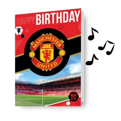 DANILO PROMOTIONS LTD Birthday Card Manchester United FC Musical Sound Card Official Product