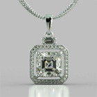 Pendant For Women & Girl 14K White Gold Plated 2.00ct Simulated Diamond Necklace