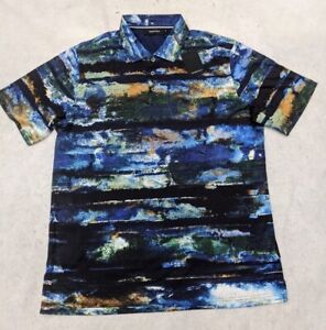 NEW Mens Multicolor XL Bugatchi Golf Polo with Tag NWT Outdoor Mercerized Cotton