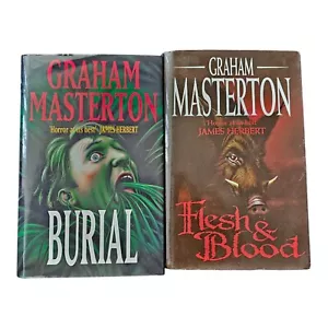 Burial + Flesh And Blood Book Bundle Graham Masterton - Hardback 1st Editions - Foto 1 di 6