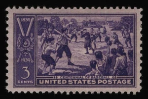 #855 3C Baseball Centennial, neuwertig NH OG [1] **ALLE 5 = KOSTENLOSER VERSAND ** - Bild 1 von 1