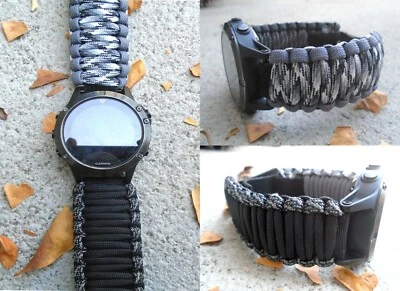 Correa de reloj Garmin Paracord Fenix 5 5S 6 6S 7 7S/ Marq/ Instinct/ Quatix 5, 6 Foto 1 de 3