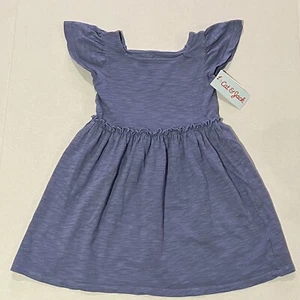 Cat & Jack Toddlers Girls Short-Sleeve Periwinkle Knit Washed Dress(Size 3T) - Picture 1 of 6