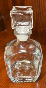 Vintage MCM Thick Glass Decanter with Glass Stopper Rectangular Shape - Picture 1 of 9
