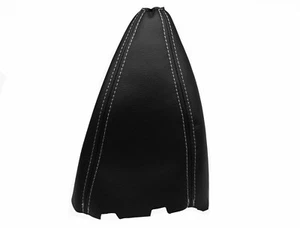 DAEWOO MATIZ (1998-2005) Cuffia Leva Cambio 100% Vera Pelle - Cuciture Bianco - Picture 1 of 1