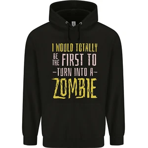 Zombie Apocalypse Funny Halloween Quote Childrens Kids Hoodie - Picture 1 of 3