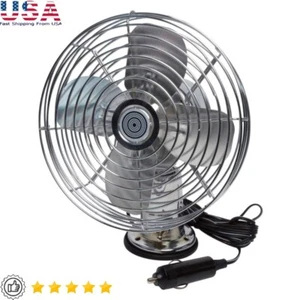 12V Metal Truck Bus Fan Dash Mount 2-Speed Electric Cooling Portable Fan New - Bild 1 von 5