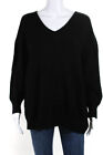 Alpini Knitwear Womens V Neck 3/4 Sleeve Sweater Black Size Large Ll19ll