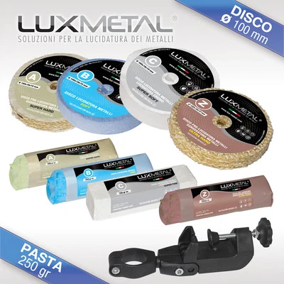 LUX METAL kit 03/100 lucidare lucidatura pulire metallo cromatura acciaio inox alluminio