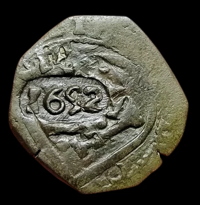 Moneda Contraestampada 1652 Pirata Española Cob Tesoro Era Colonial (8 Maravedíes) Foto 1 de 4